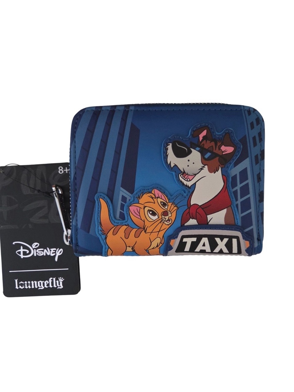 Loungefly Disney Oliver and company taxi ride zip around wallet NWT